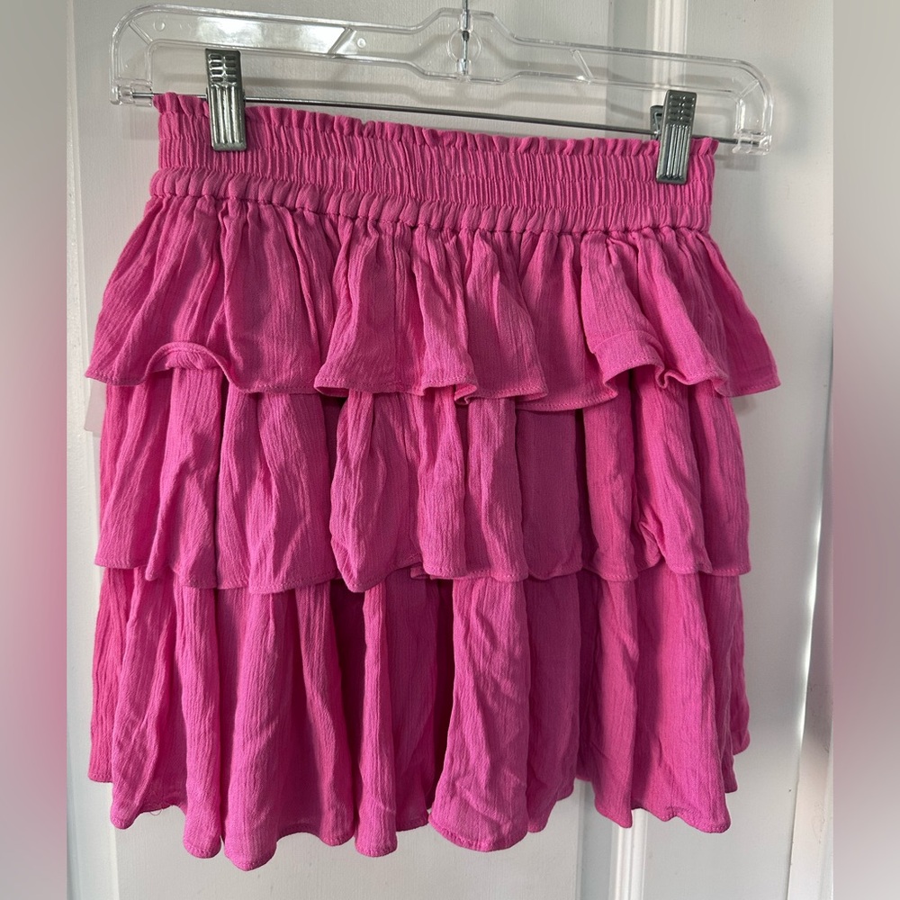 Chelsea & Violet Hot Pink Tiered Ruffle Skirt
